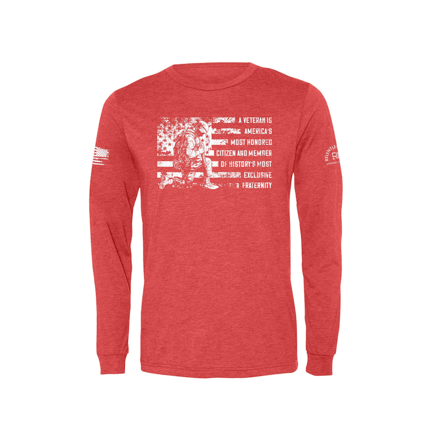 Red A Veteran Men's Long Sleeve Tee