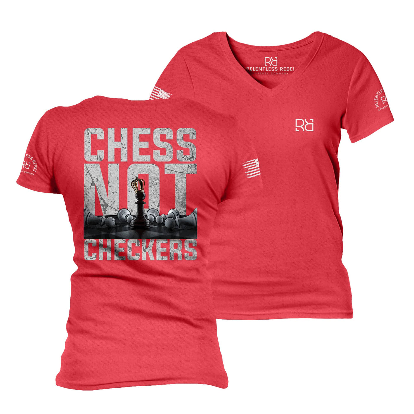 Red Chess Not Checkers Women's V-Neck Tee