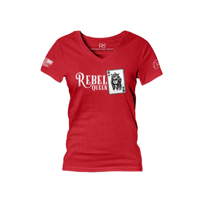 Red Rebel Queen Women's V-Neck Tee