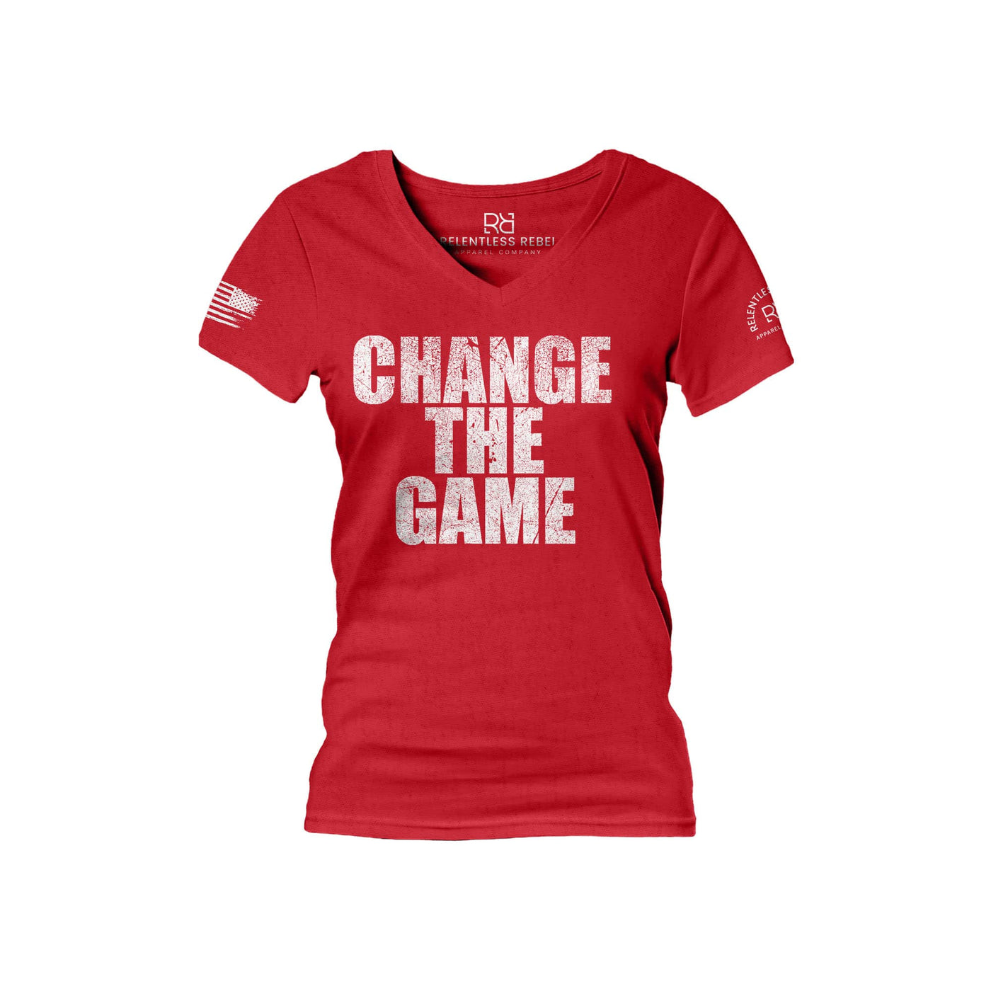 Red Change the Game Women's V-Neck Tee