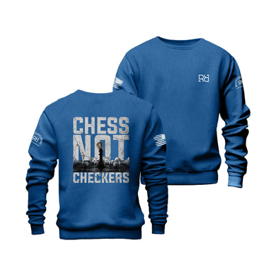 Royal Heather Chess Not Checkers Crew Neck Sweatshirt