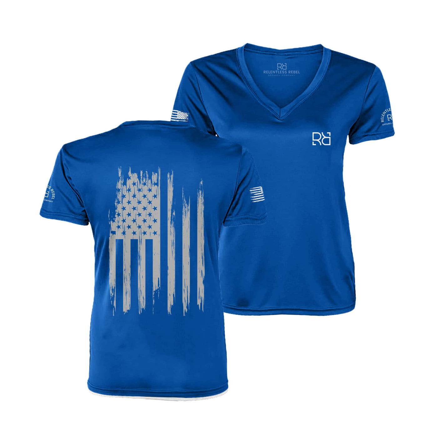 Royal Rebel Patriot Flag V-Neck Women's Dry Fit Tee