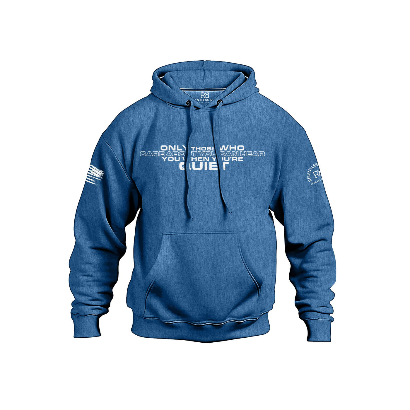 Royal hoodie with text on a white background