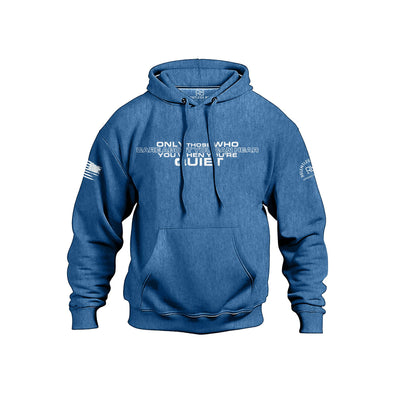 Royal hoodie with text on a white background
