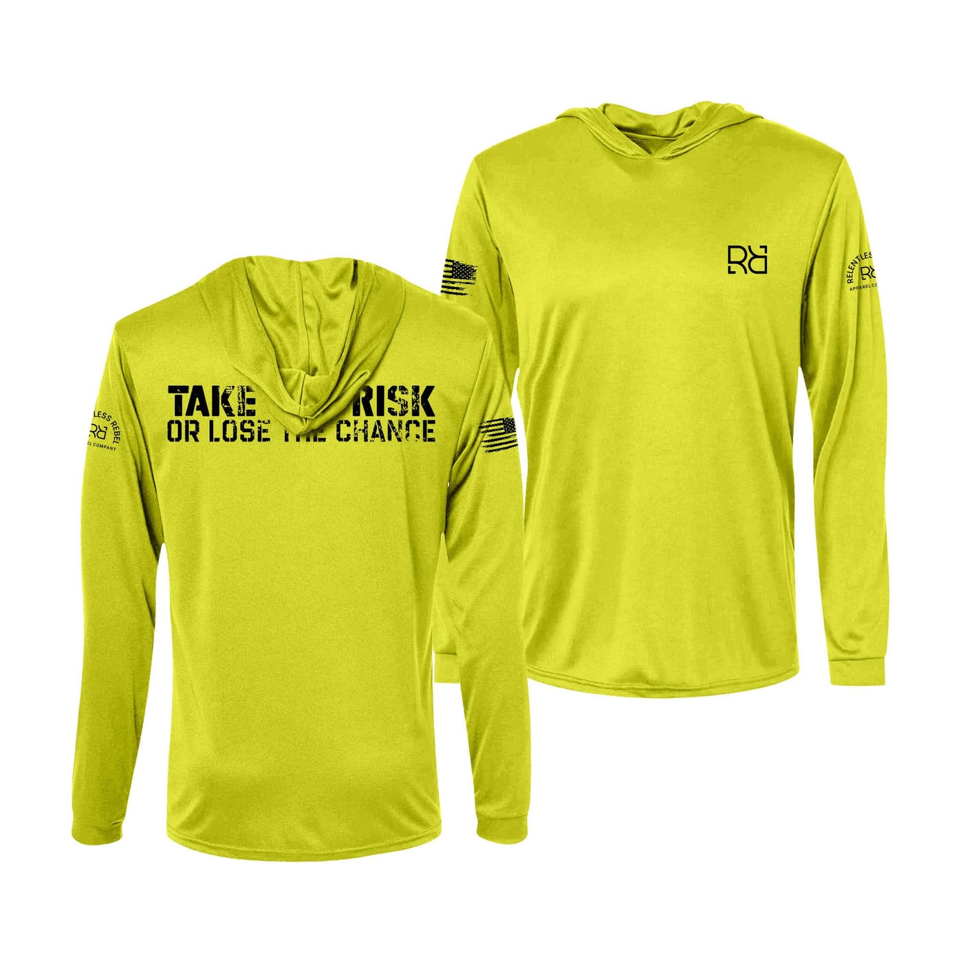 Safety Green Take the Risk or Lose the Chance Men's Long Sleeve Dry Fit