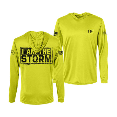 Safety Green I Am The Storm Men's Dri Fit Long Sleeve