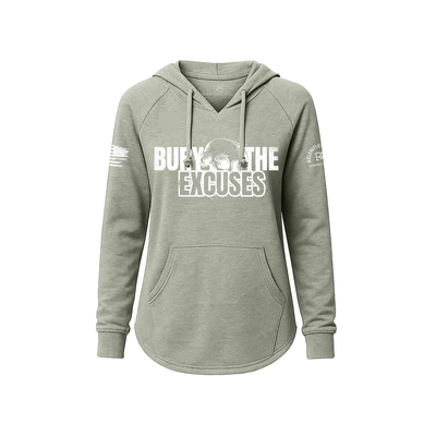 Sage hoodie with motivational text on a white background