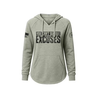 Sage hoodie with motivational text on a white background