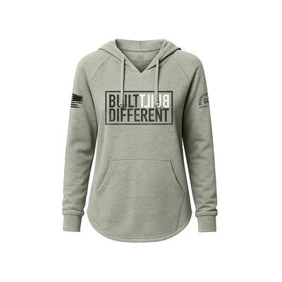 Sage Women's Wave Hoodie with Built Different on the front