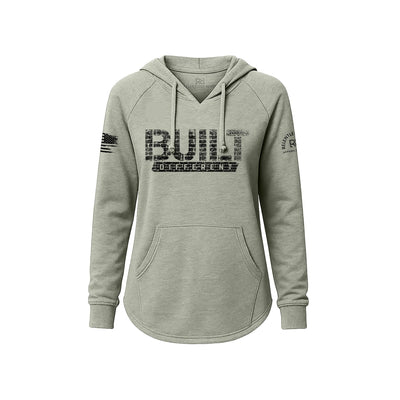Sage Women's Wave Hoodie with Built Different on the front