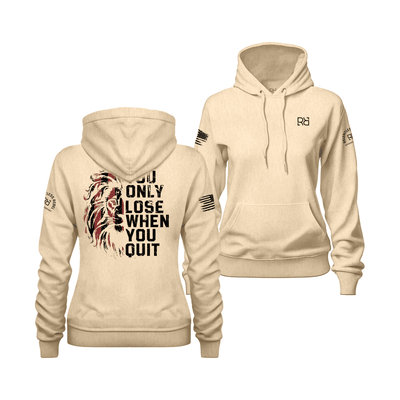 You Only Lose When You Quit | Black and Red | Women's Hoodie