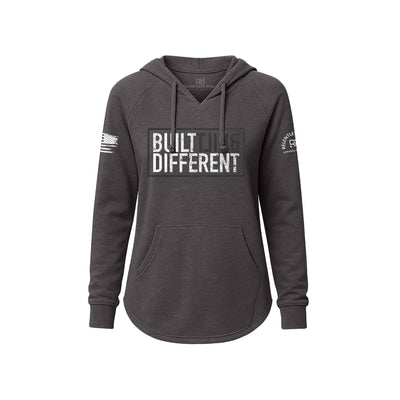 Grey Women's Wave Hoodie with Built Different on the front