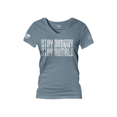 Slate Stay Hungry Stay Humble Women's V-Neck Tee