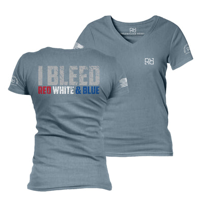 Slate I Bleed Red White & Blue Women's V-Neck Tee