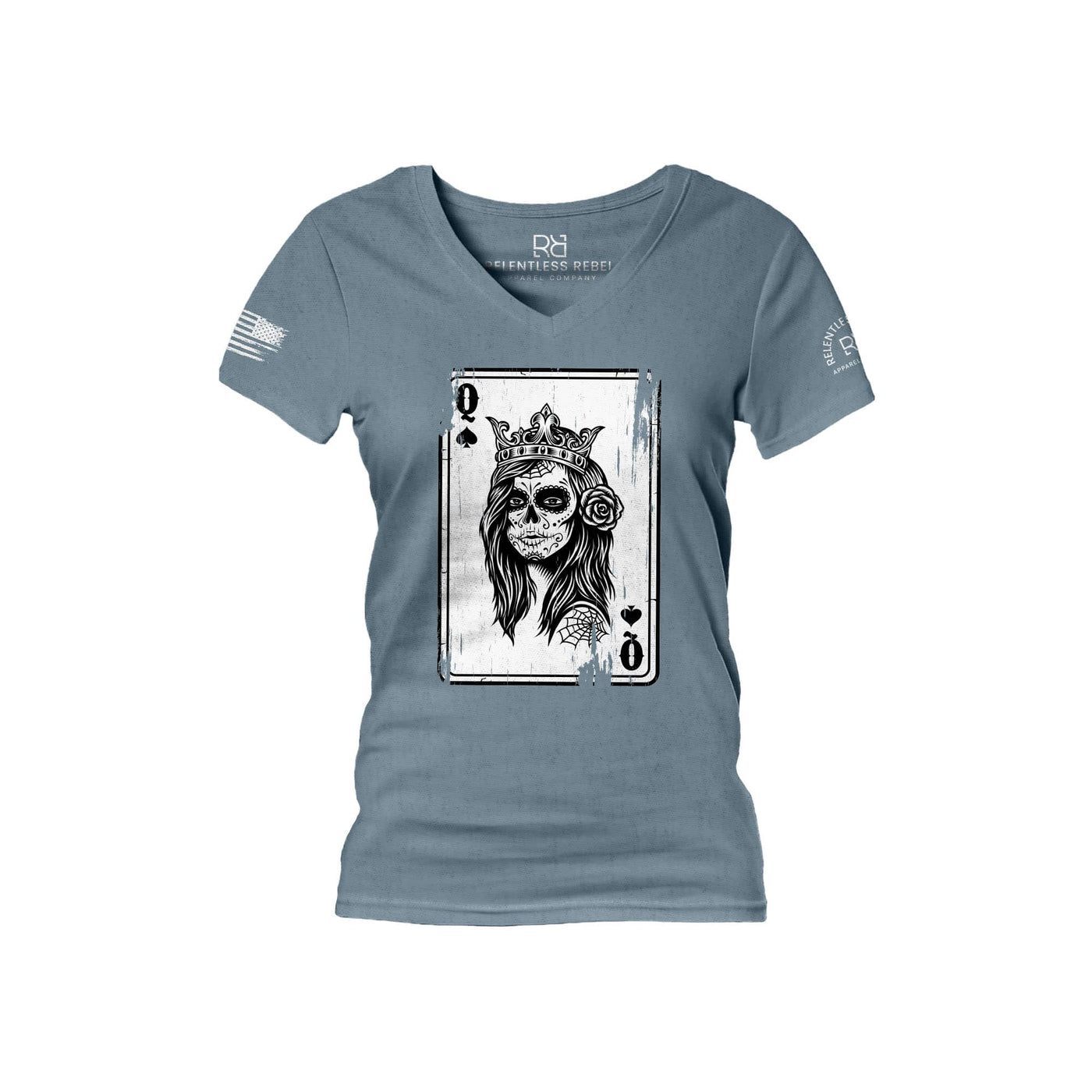 Slate Rebel Queen Rebel Ace Women's V-Neck Tee