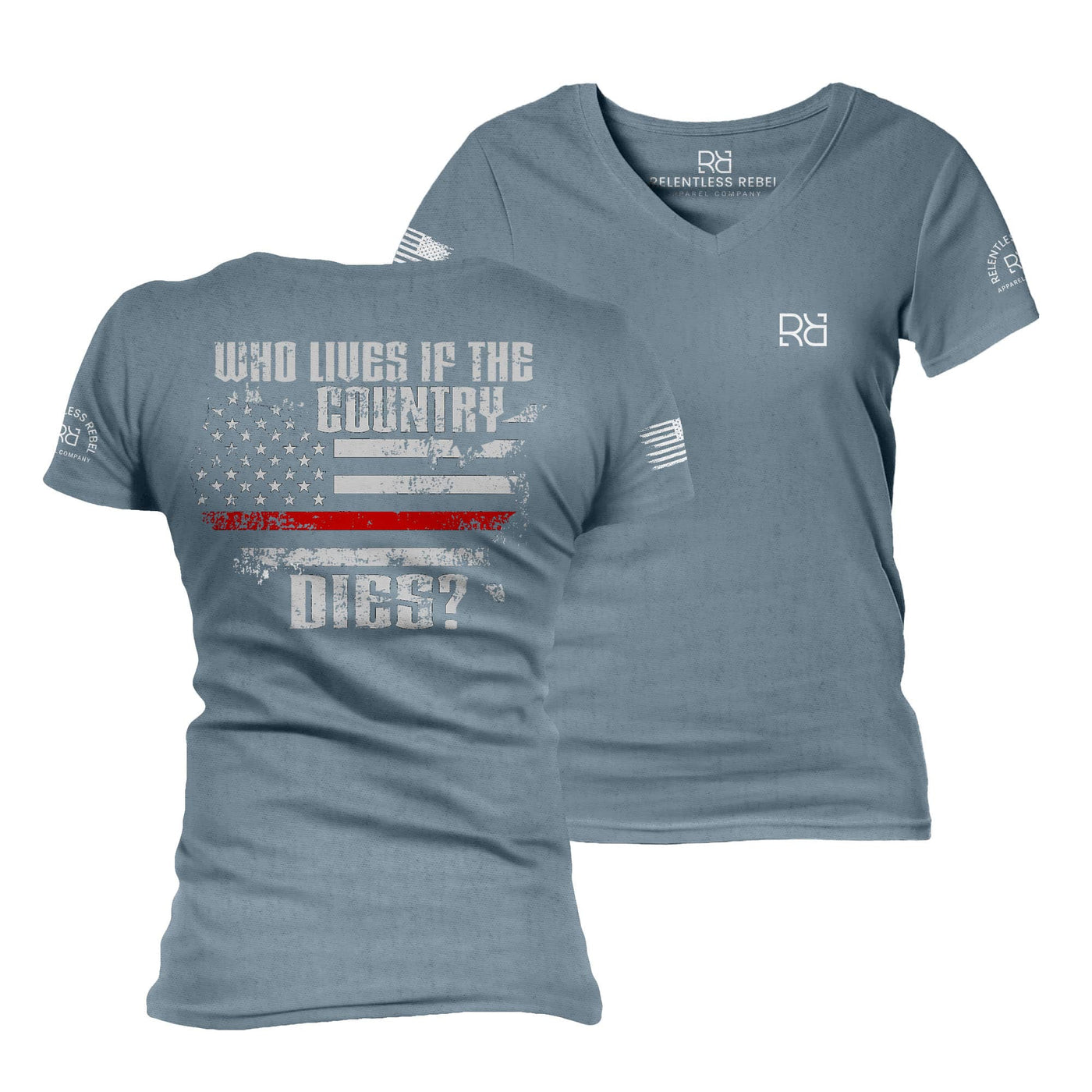 Slate Who Lives if the Country Dies Women's V-Neck Tee