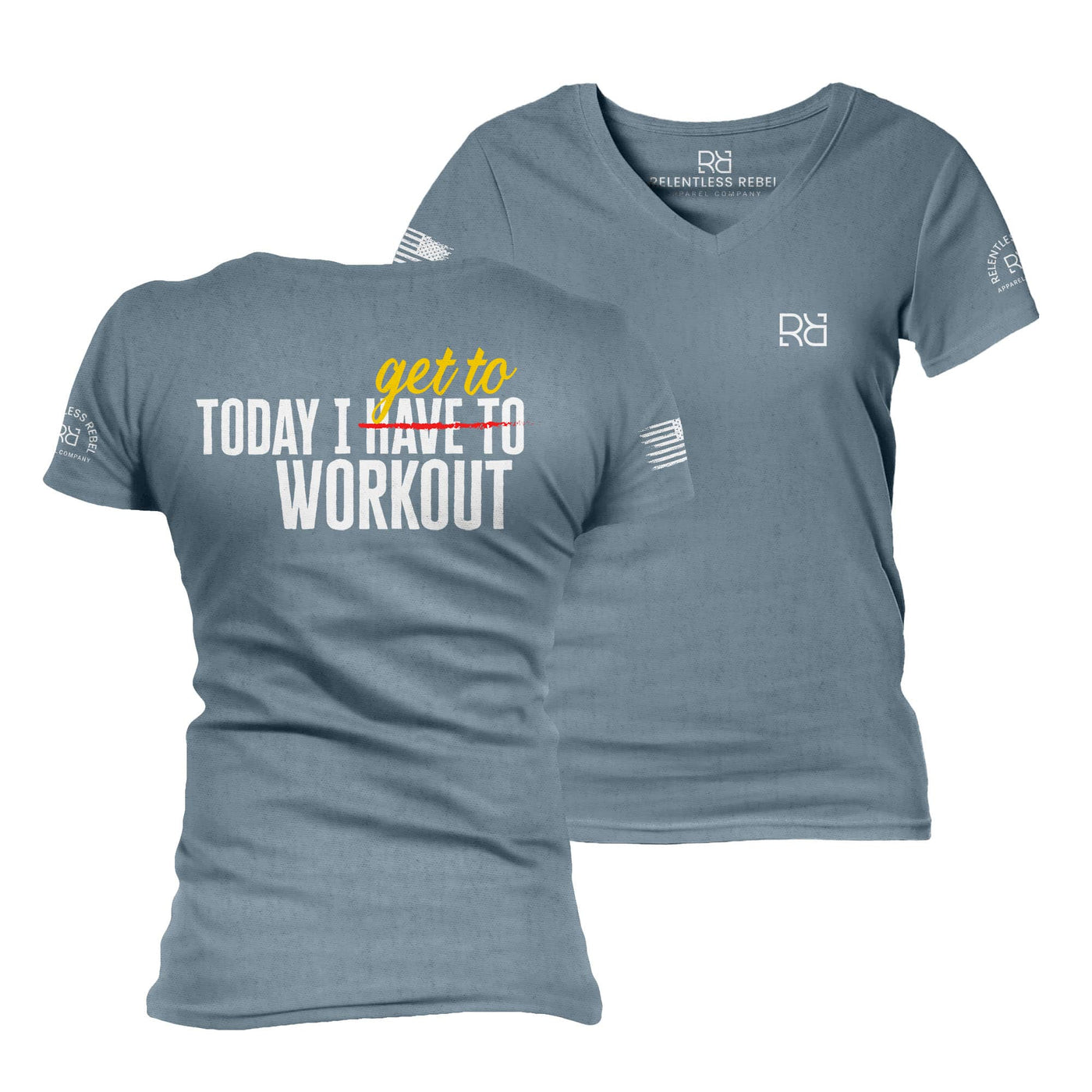 Slate Today I Get to Work Out Women's V-Neck Tee