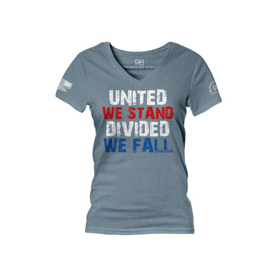 Slate United We Stand Divided We Fall Women's V-Neck Tee