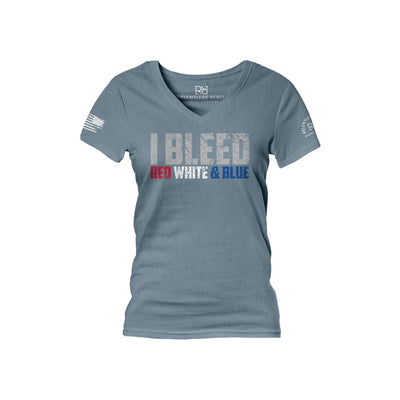 Slate I Bleed Red White and Blue Women's V-Neck Tee