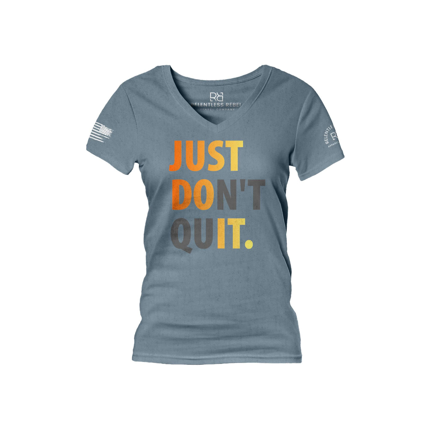 Slate Just Don't Quit Women's V-Neck Tee