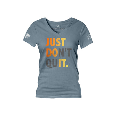 Slate Just Don't Quit Women's V-Neck Tee