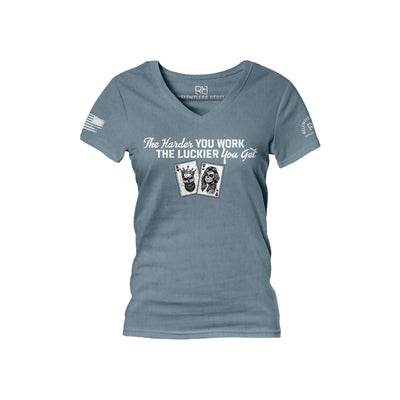 Slate The Harder You Work Women's V-Neck Tee