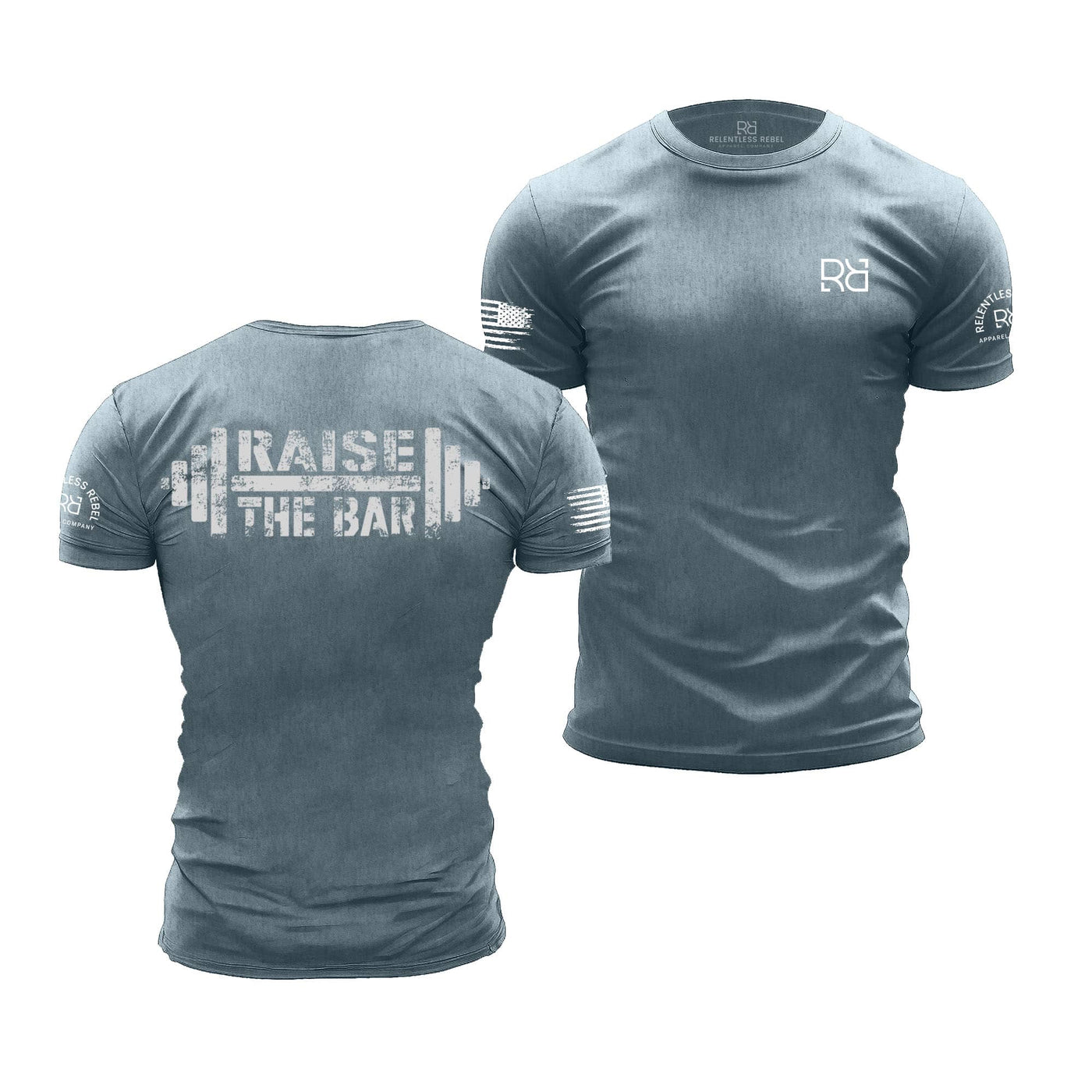 Heather Slate Men's Raise the Bar Back Design Tee