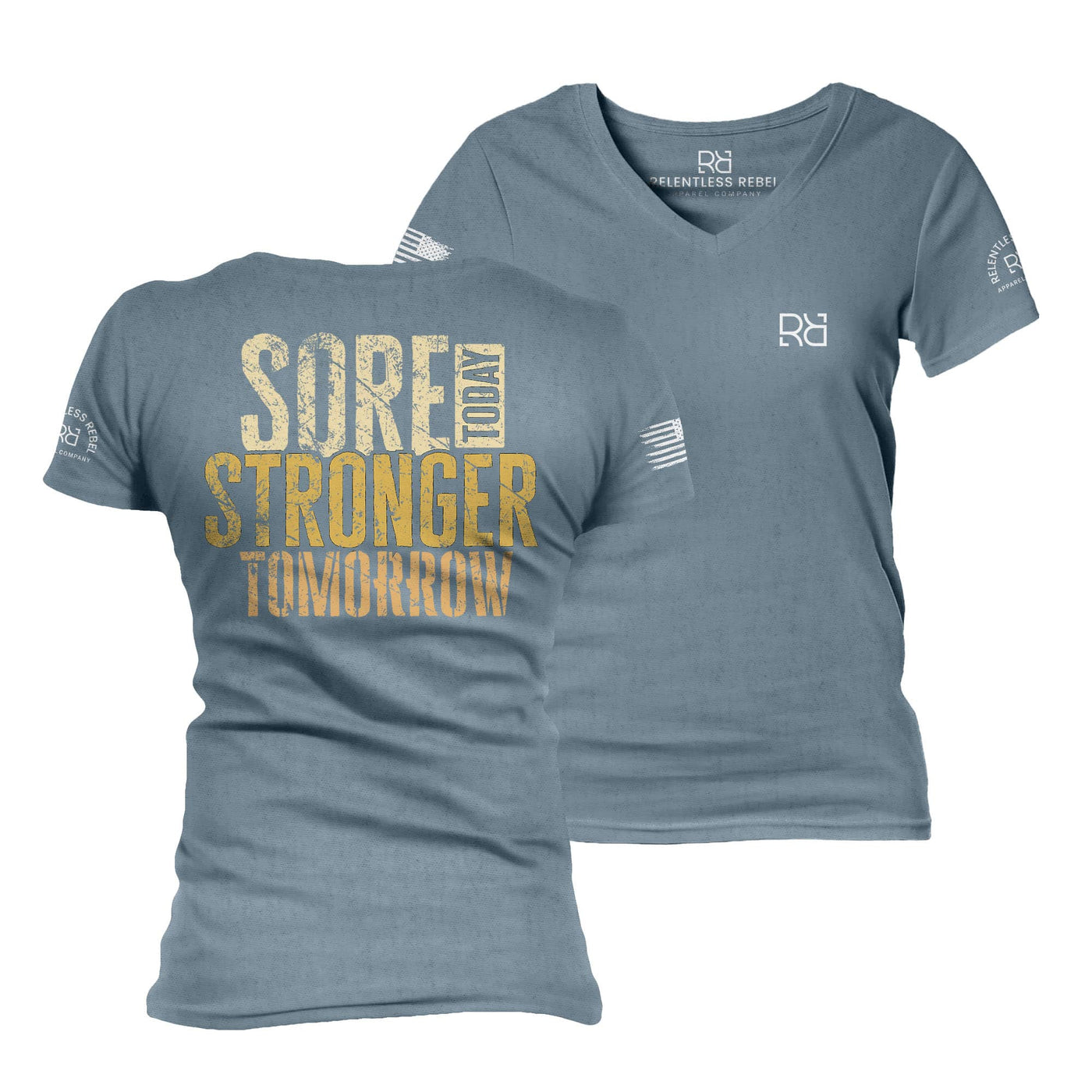 Slate Sore Today Stronger Tomorrow Women's V-Neck Tee