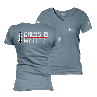 Slate Chess is my Fetish Women's V-Neck Tee