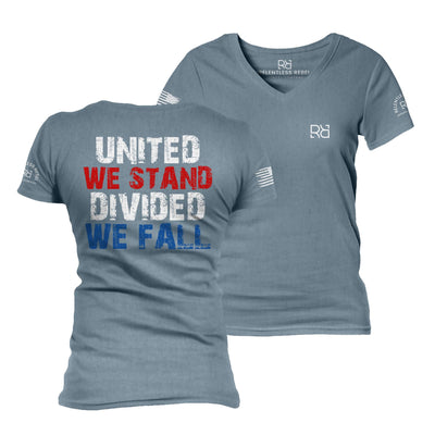 Slate United We Stand Divided We Fall Women's V-Neck Tee