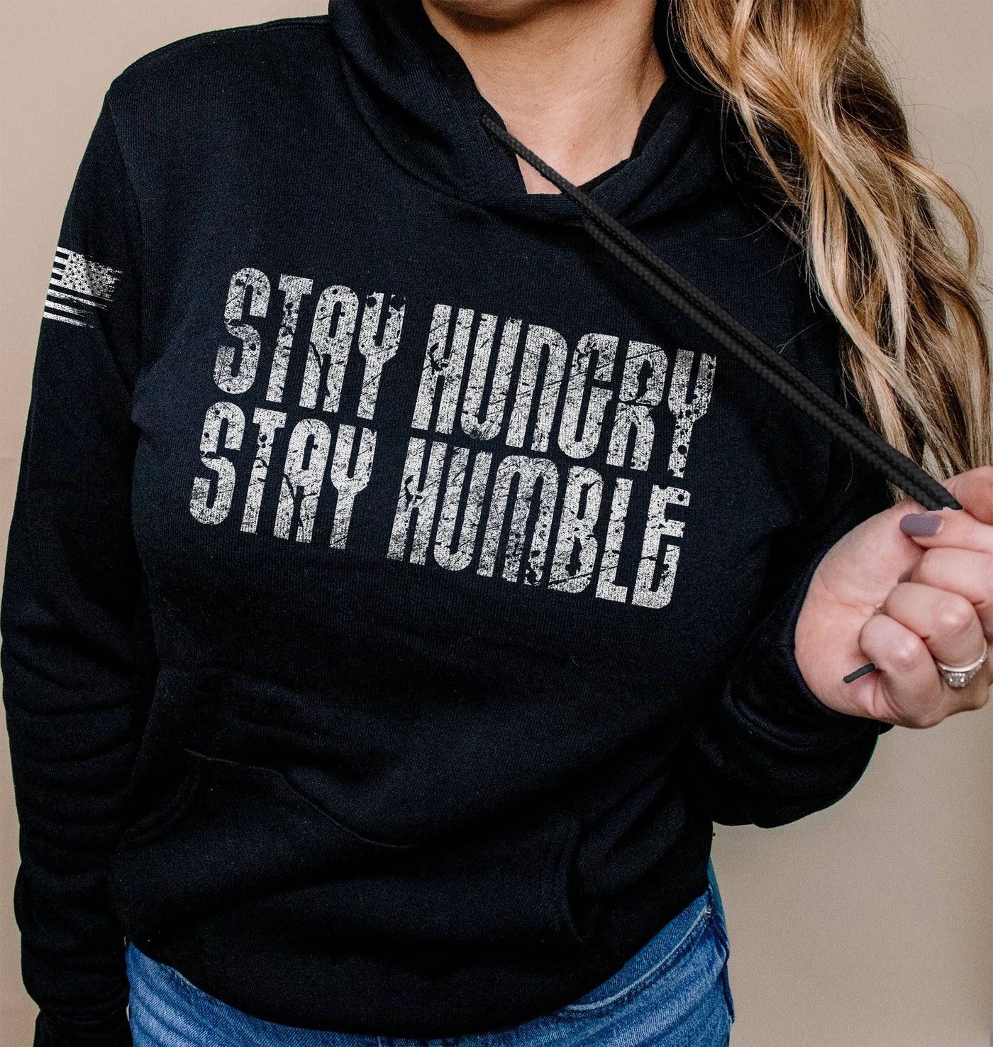 Black Stay Hungry Stay Humble Women's Hoodie