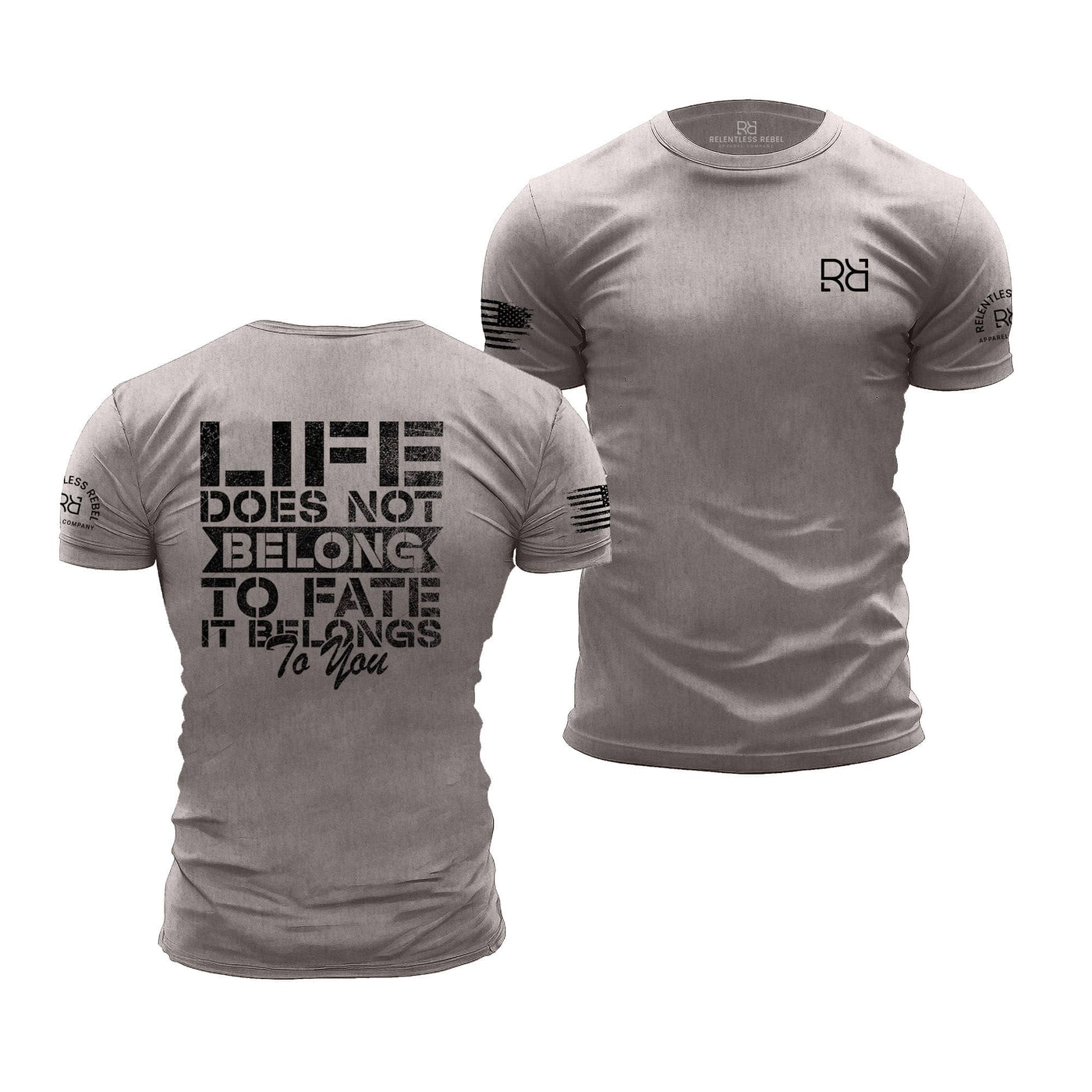 Heather Stone Men's Life Does Not Belong To Fate - It Belongs to You Back Design Tee