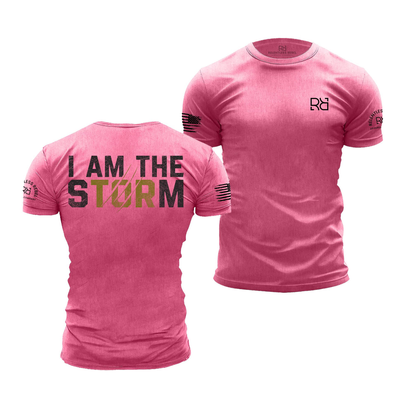 Charity Pink Men's I Am The Storm Back Design Tee