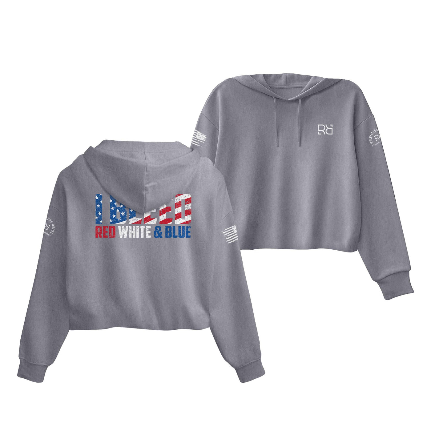 Storm I Bleed Red White and Blue Women's Cropped Hoodie