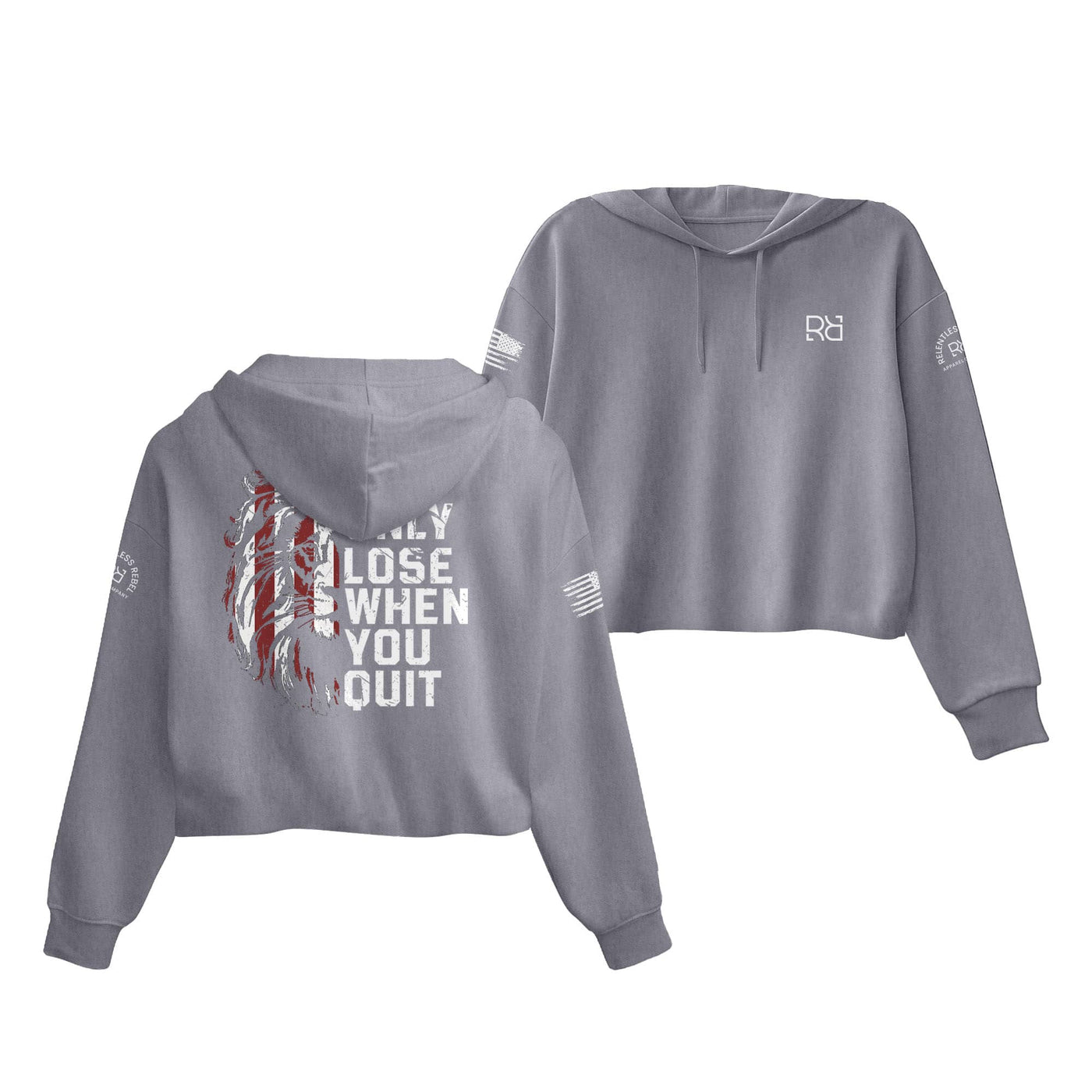 Storm You Only Lose When You Quit Women's Cropped Hoodie