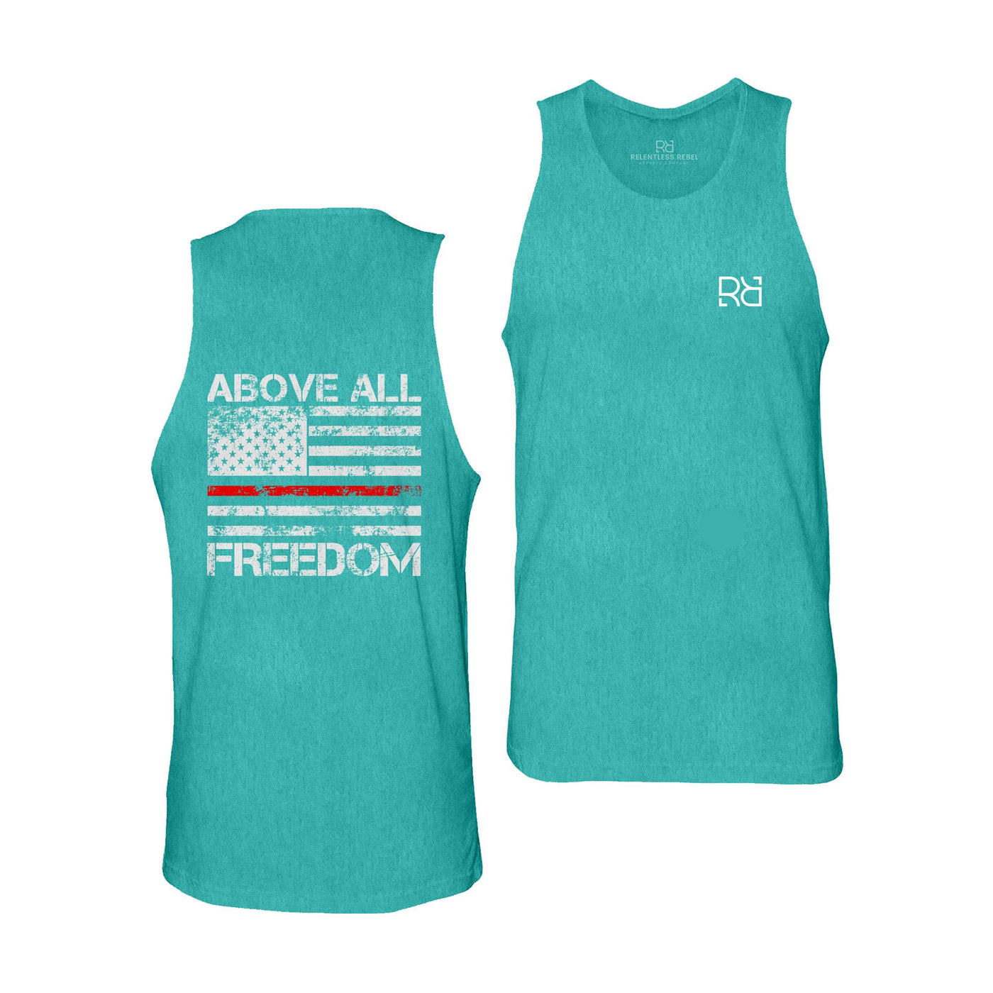 Teal Above All Freedom Men's Tank