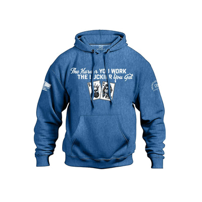 Royal Heather Men's The Harder You Work Front Design Hoodie