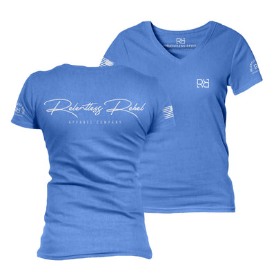 True Royal Relentless Rebel Apparel Women's V-Neck Tee