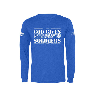 True Royal God Gives His Toughest Battles Men's Long Sleeve Tee