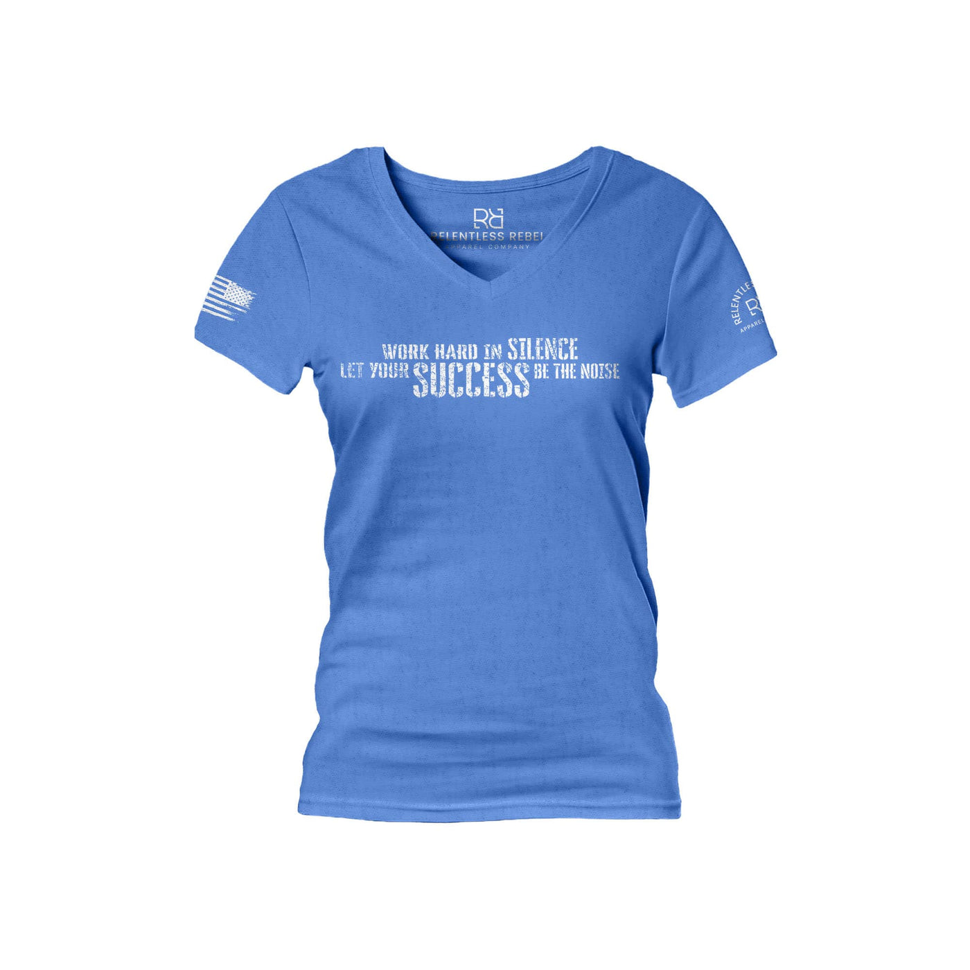 True Royal Work Hard in Silence Women's V-Neck Tee