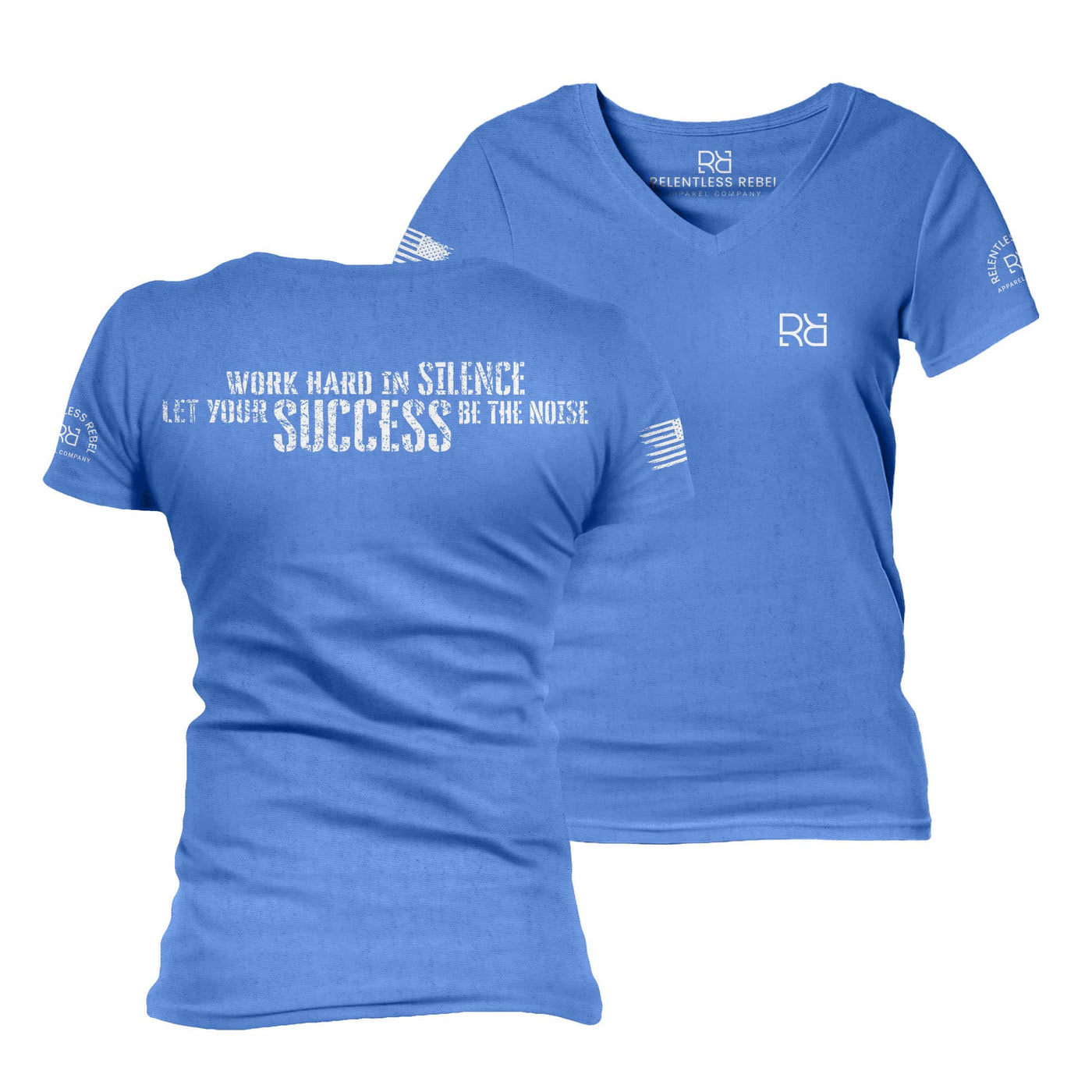 True Royal Work Hard in Silence Women's V-Neck Tee