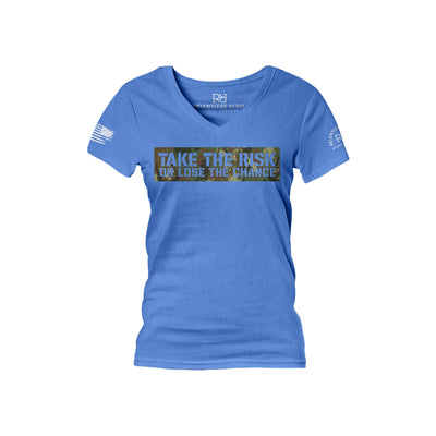 True Royal Take the Risk or Lose the Chance Women's V-Neck Tee