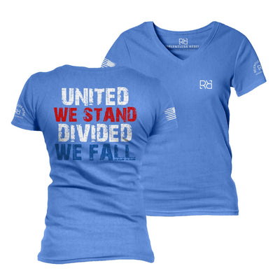 True Royal United We Stand Divided We Fall Women's V-Neck Tee