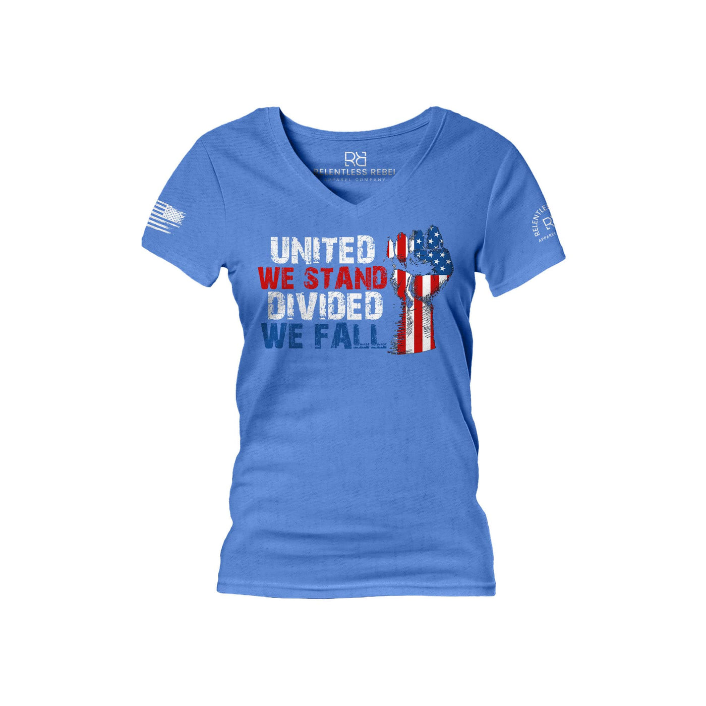 True Royal United We Stand Divided We Fall Women's V-Neck Tee