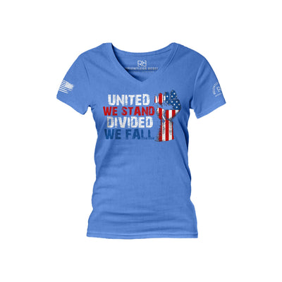 True Royal United We Stand Divided We Fall Women's V-Neck Tee