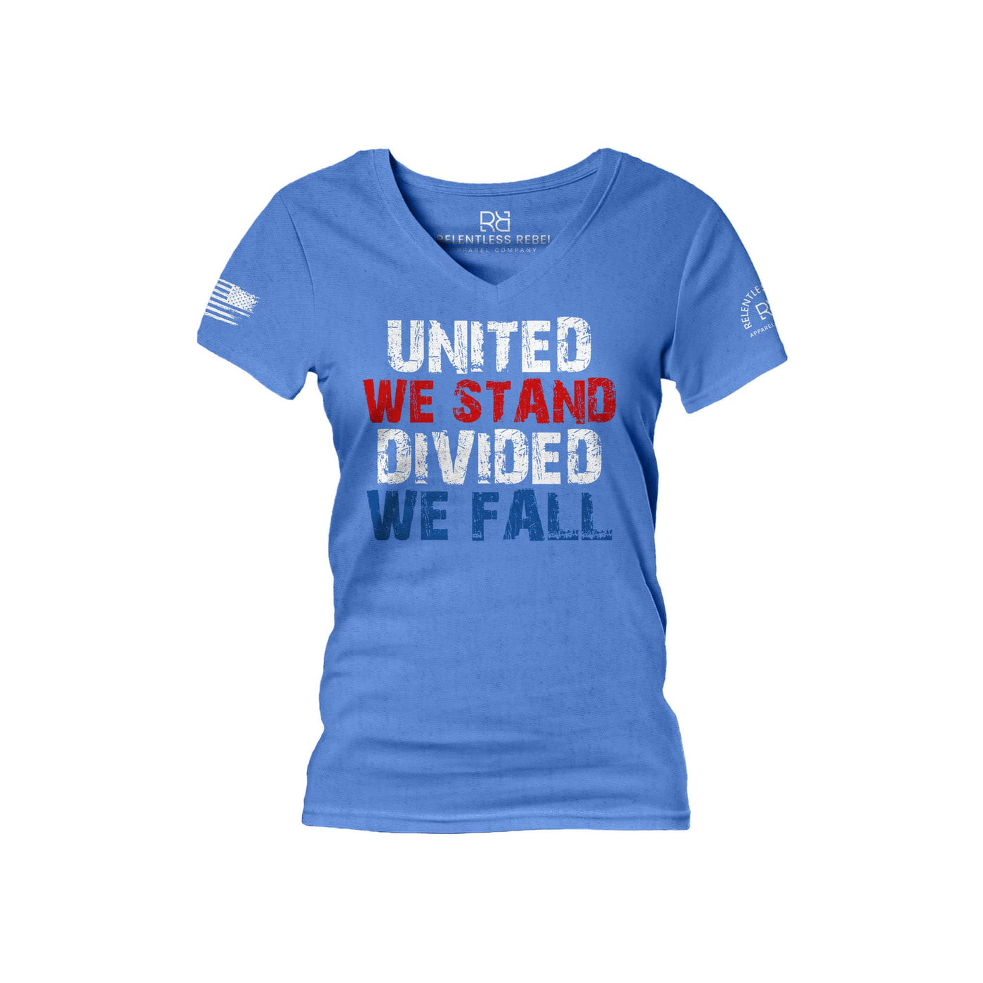 True Royal United We Stand Divided We Fall Women's V-Neck Tee