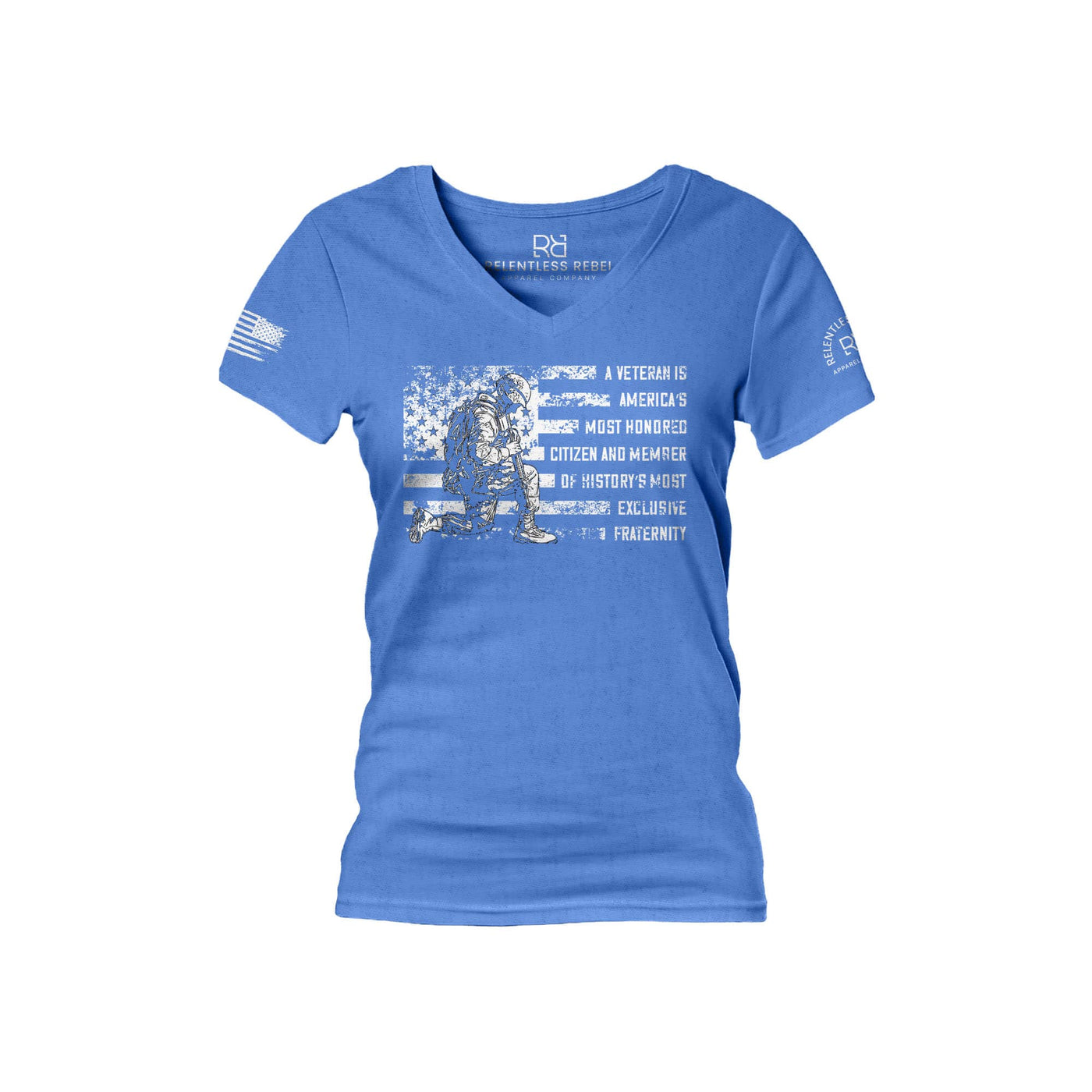 True Royal A Veteran... Women's V-Neck Tee