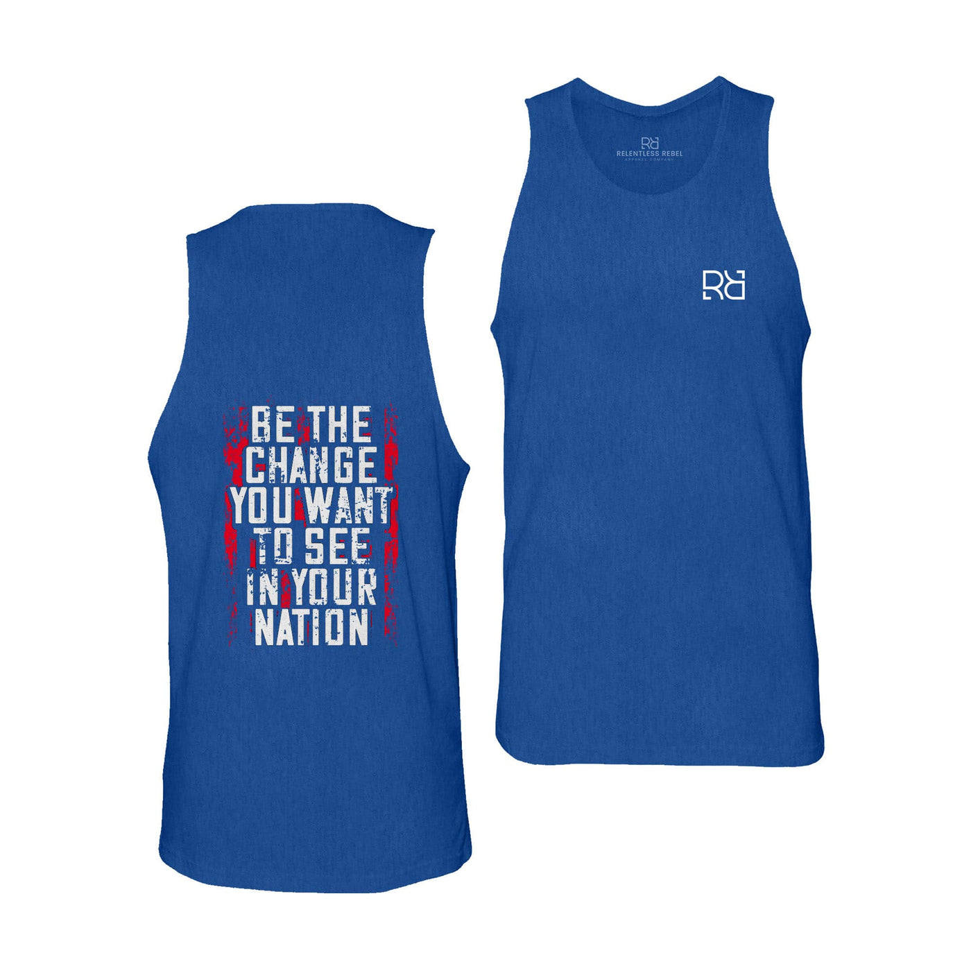 True Royal Men's Be The Change Back Design Tank