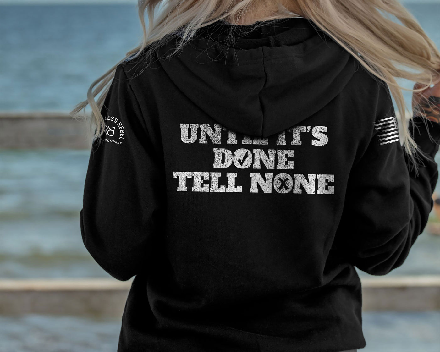 Until It's Done - Tell None | B&W | Women's Hoodie