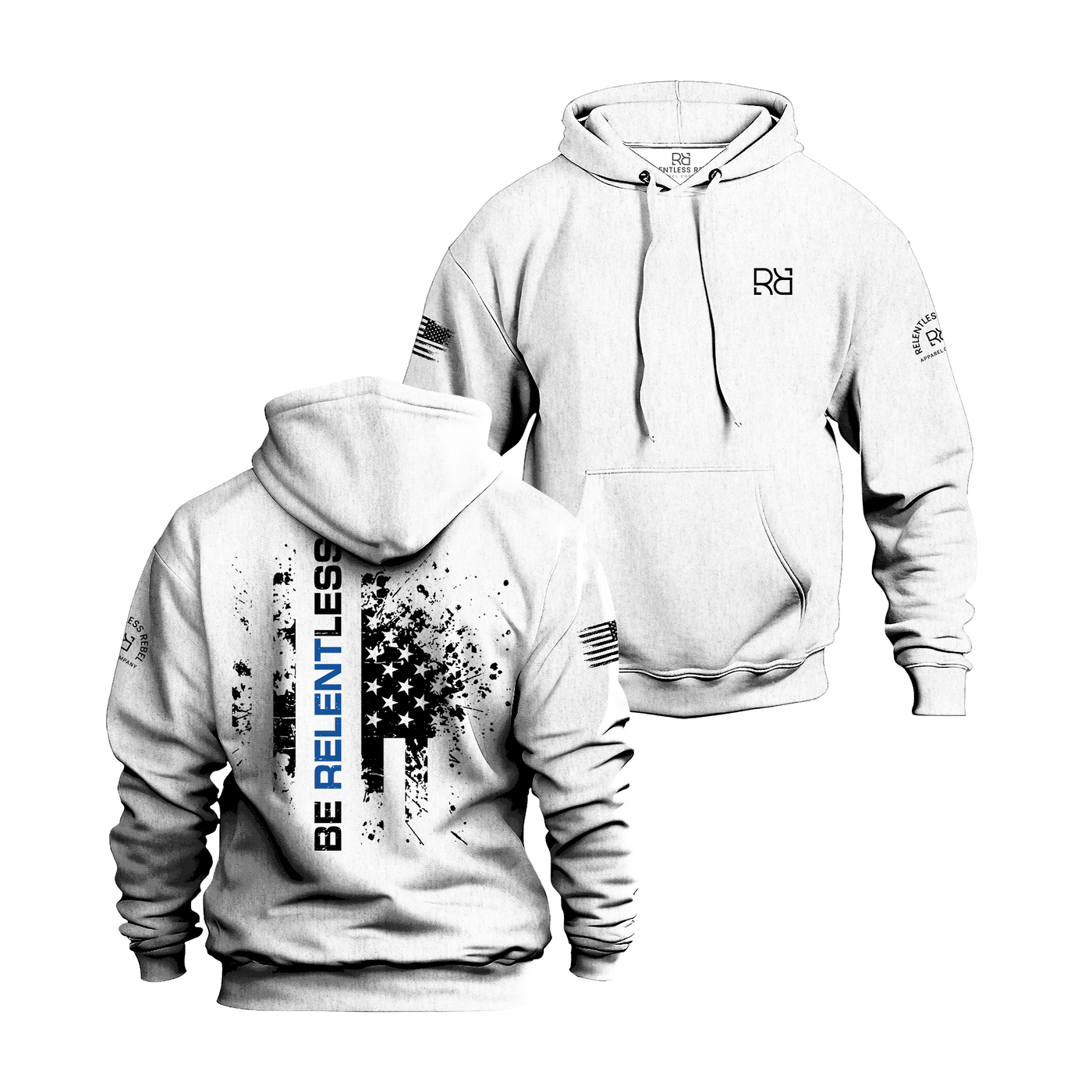 White Be Relentless - Law Enforcement Edition Men's Hoodie